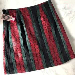 Black, Red, Green Skirt